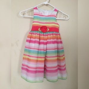 Toddler Girls Dress Size 4 Colored Striped Sleeveless Jessica Ann